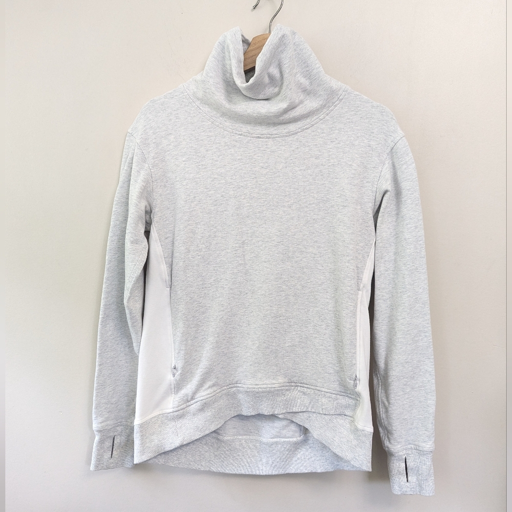 Lululemon Grey Funnel‎ NecK Wrap Hem Sweatshirt